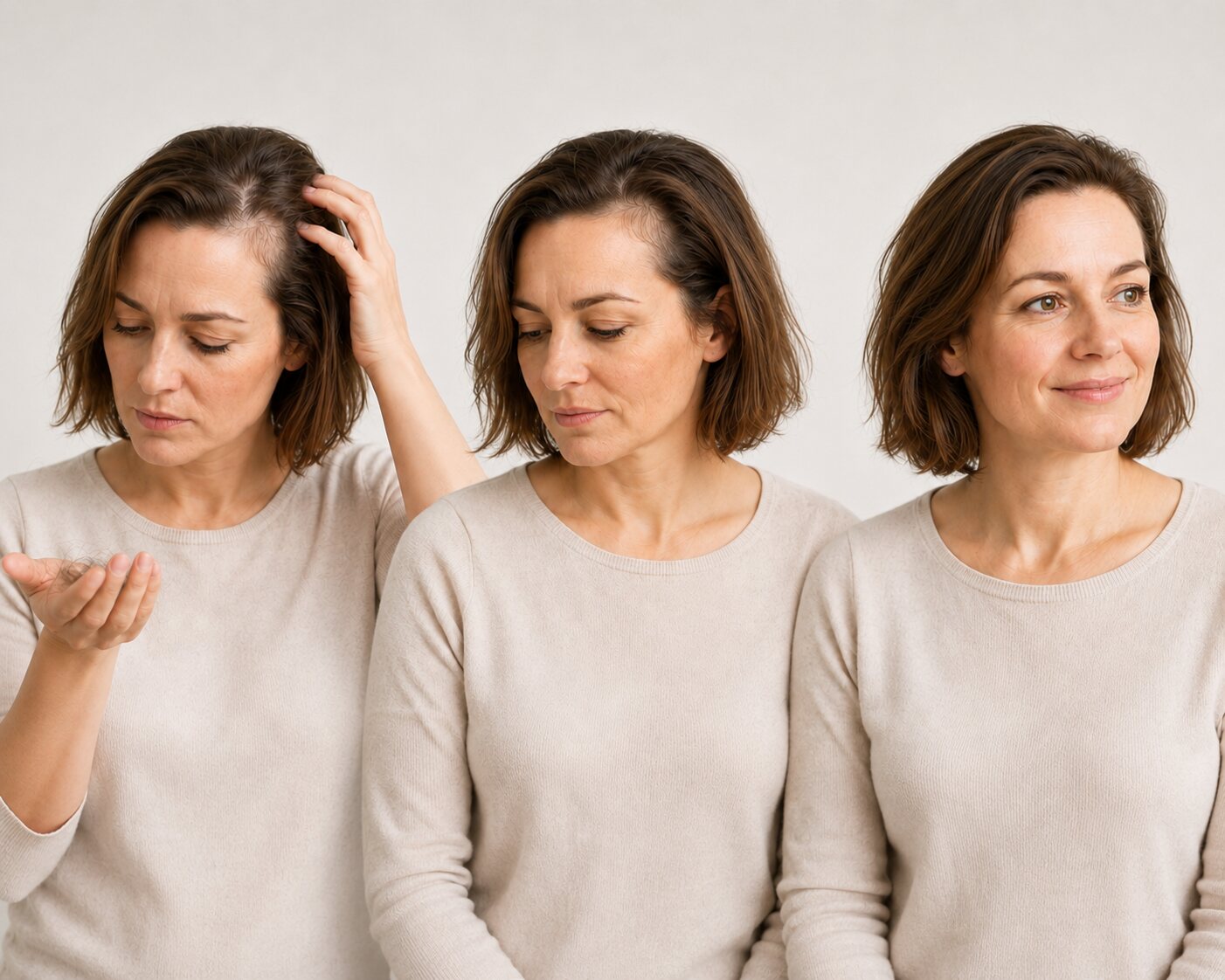 Geleidelijke nieuwe haargroei na telogeen effluvium