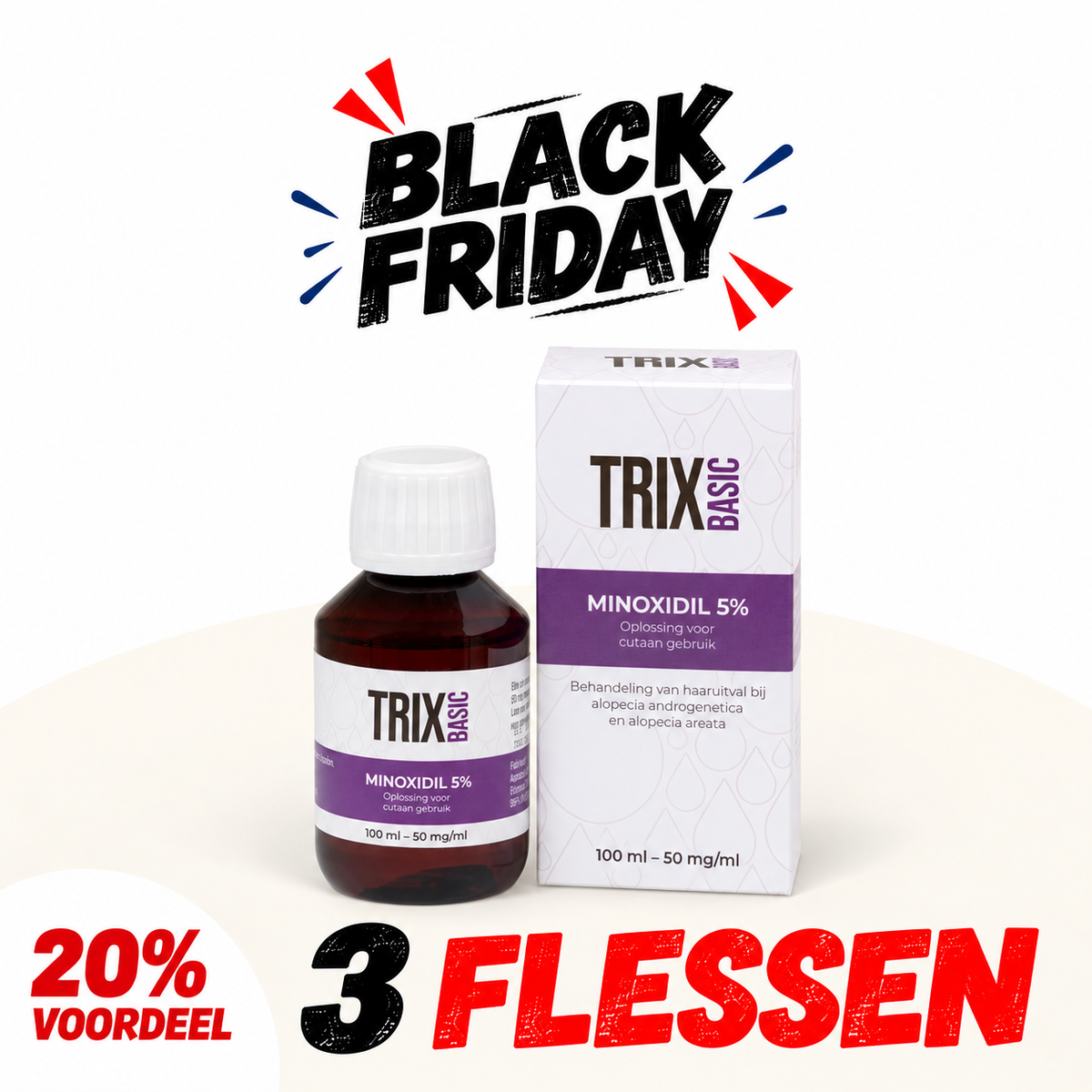 TRIX Basic Minoxidil 5% · 3 flessen · 20% voordeel